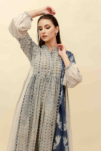 Sugandha Handwoven Cotton Midi Dress - OurDve