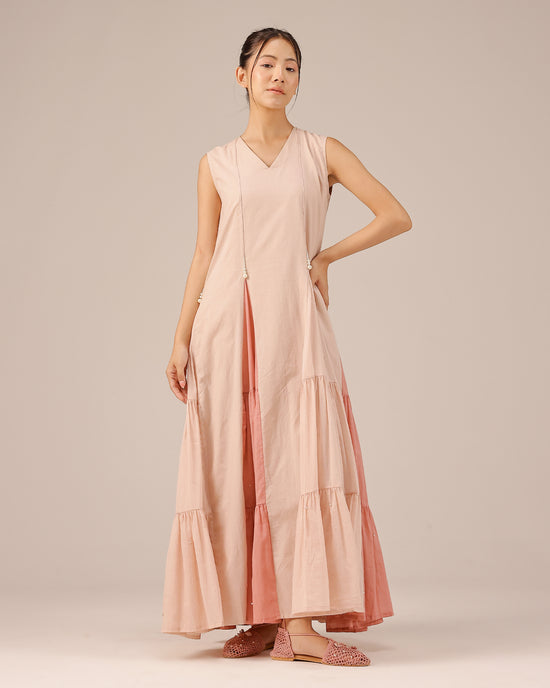 Pink Blush Pearl Sleeveless Midi Dress - OurDve