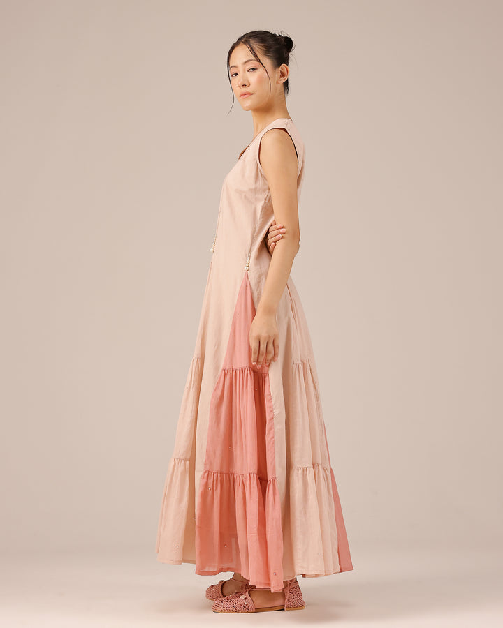 Pink Blush Pearl Sleeveless Midi Dress - OurDve