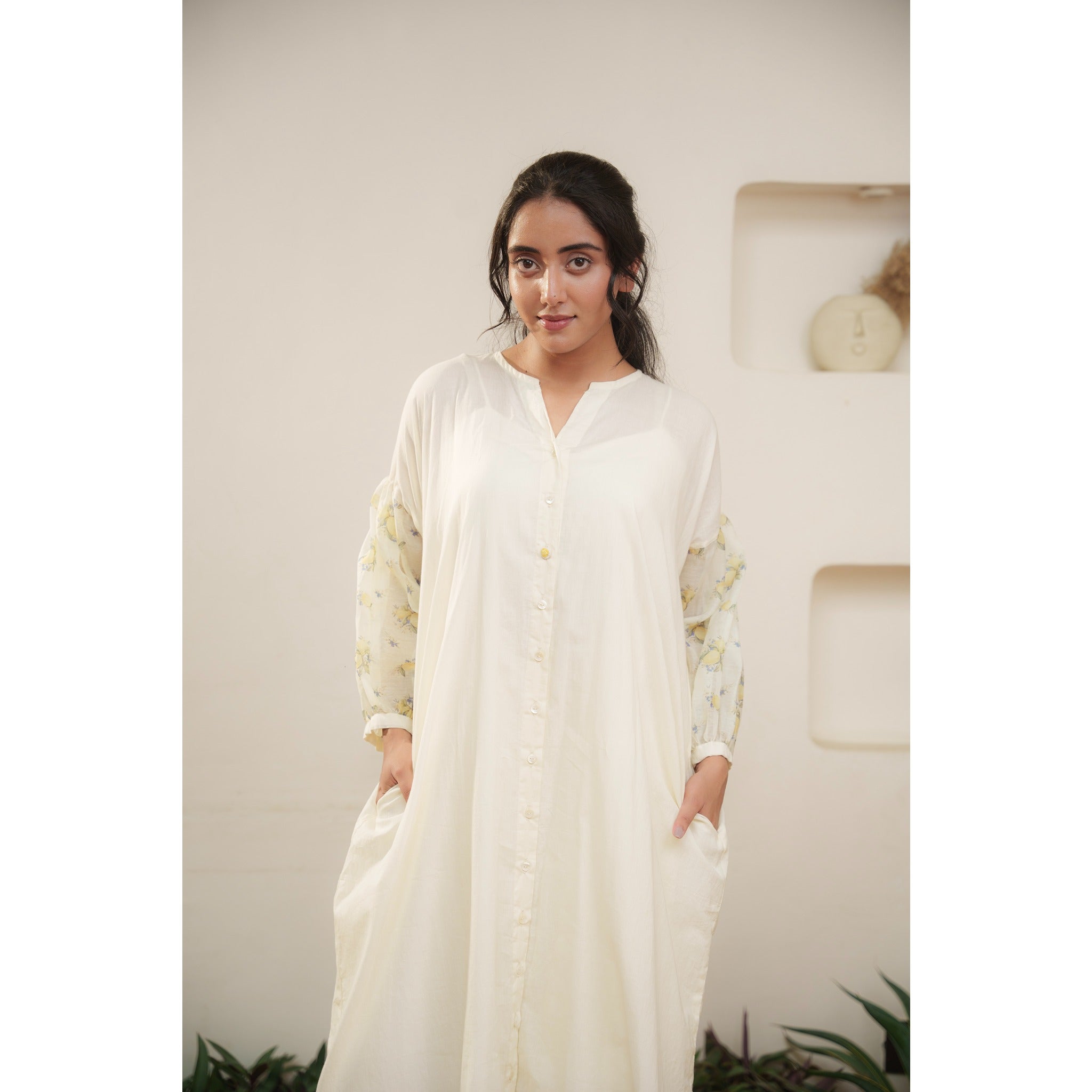 Capsule 8 - Yellow Chanderi and Cotton Dress
