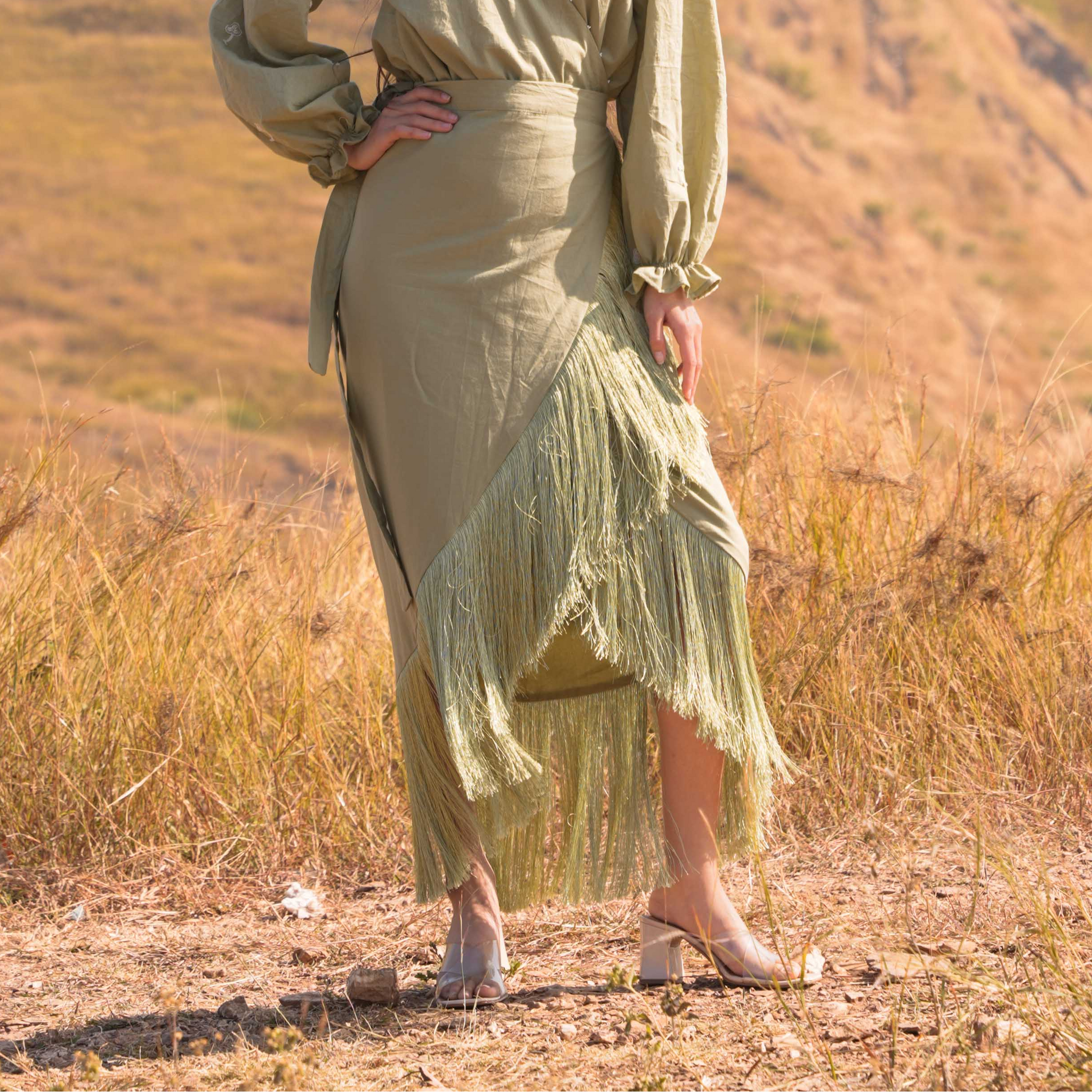 Moon Lit Skirt - Tea Green
