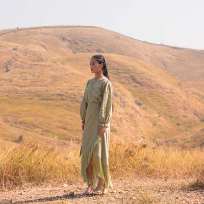 Moon Lit Top and Skirt Set - Green