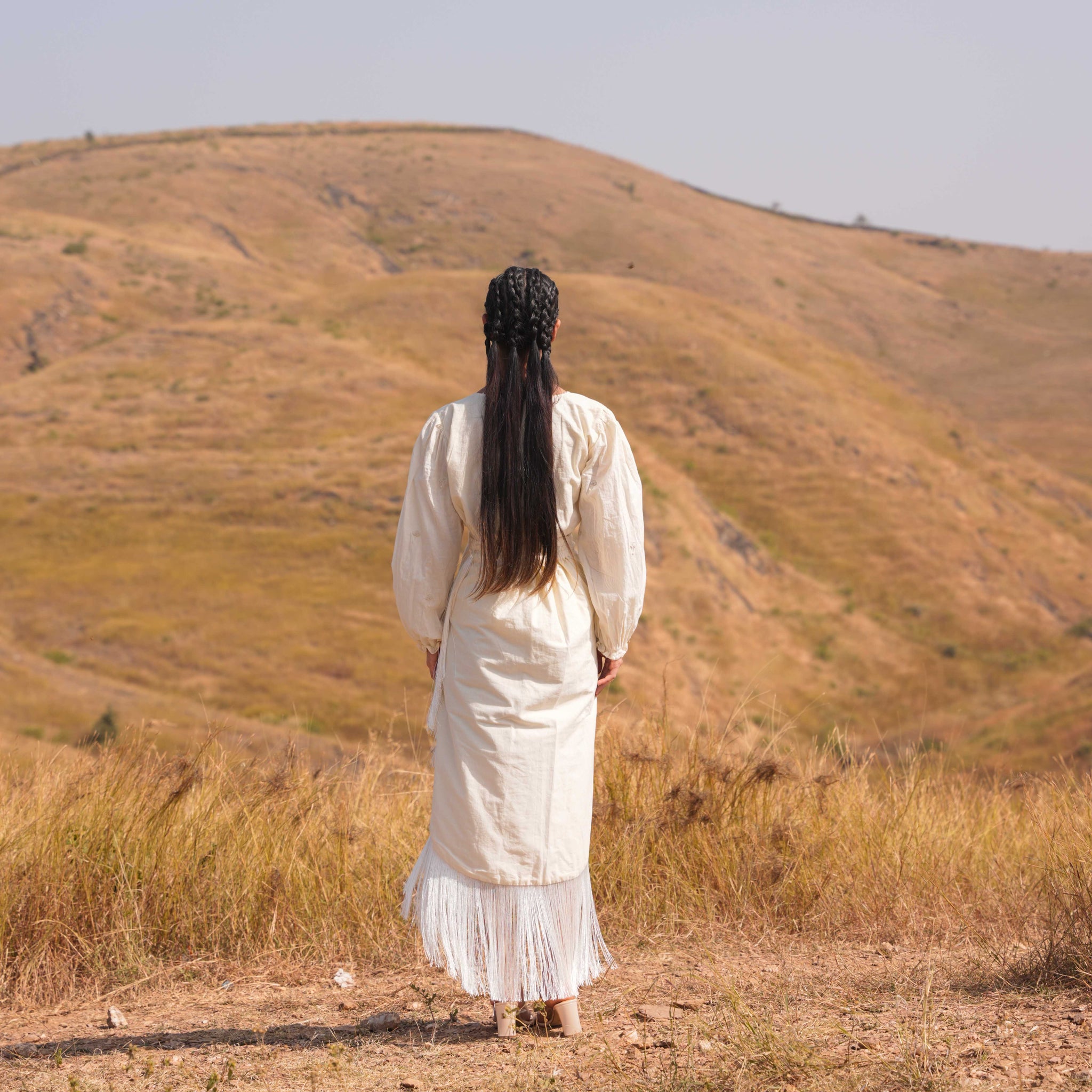 Moon Lit Top and Skirt Set - Beige