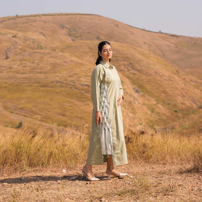 Green Cascade Long Dress - OurDve