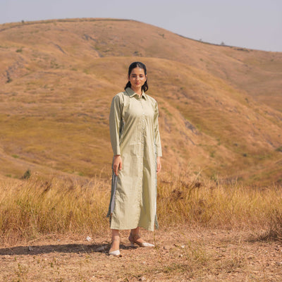 Green Cascade Long Dress - OurDve