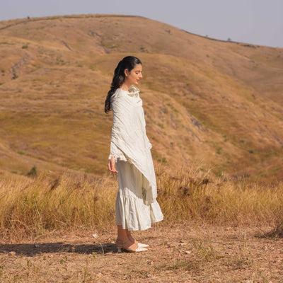 Grey Handwoven Enigma Long Dress - OurDve