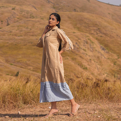 Brown Eve Cotton Midi Dress - OurDve