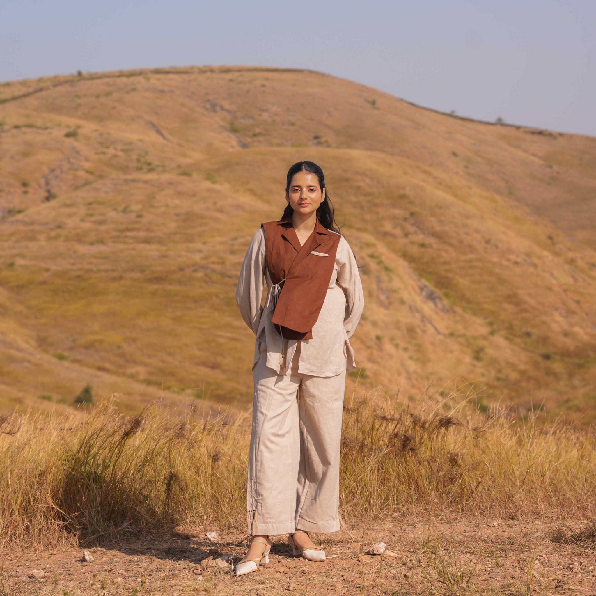 Whisper Wind Shirt and Pant Set - Brown