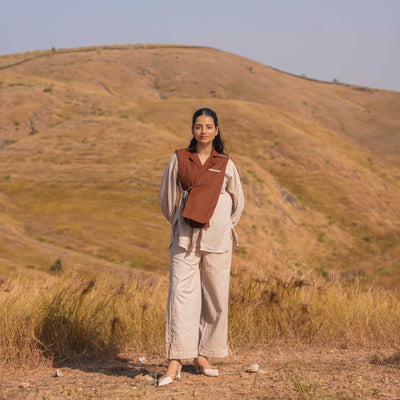 Whisper Wind Shirt and Pant Set - Brown