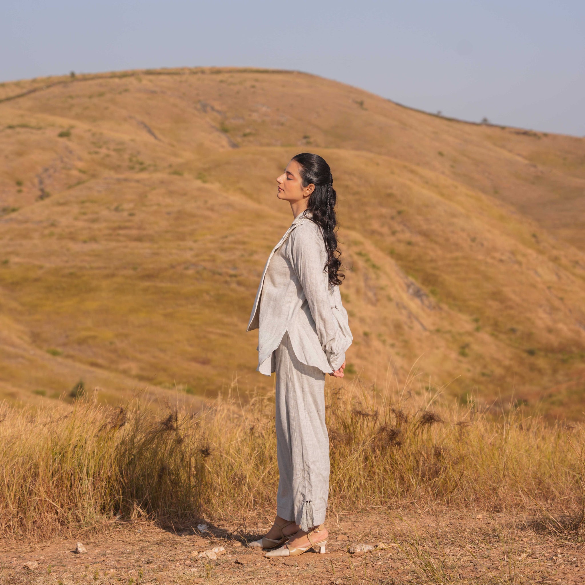 Whisper Wind Shirt and Pant Set - Grey