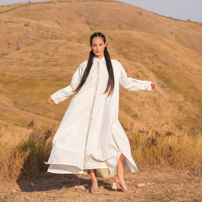 Beige Rio Cotton Midi Dress - OurDve