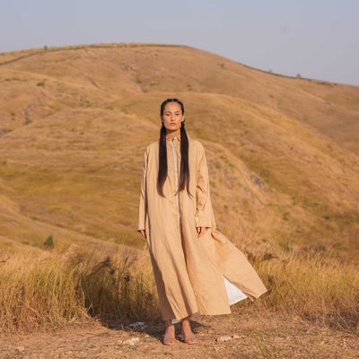 Brown Rio Cotton Midi Dress - OurDve