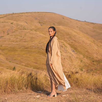 Brown Rio Cotton Midi Dress - OurDve