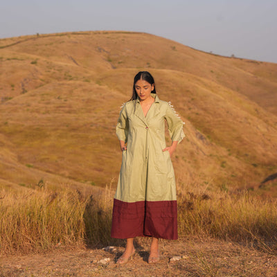 Green Eve Cotton Midi Dress - OurDve