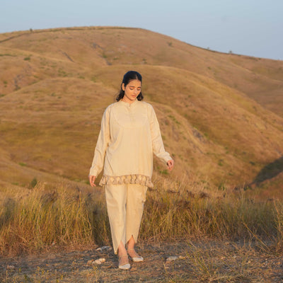 Arlo Top and Pant Co-ord Set Ivory