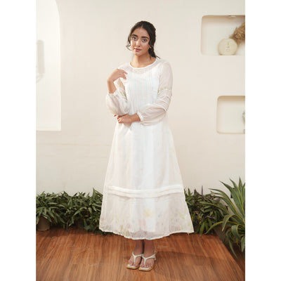 Capsule 16 - White Cotton and Chanderi Dress
