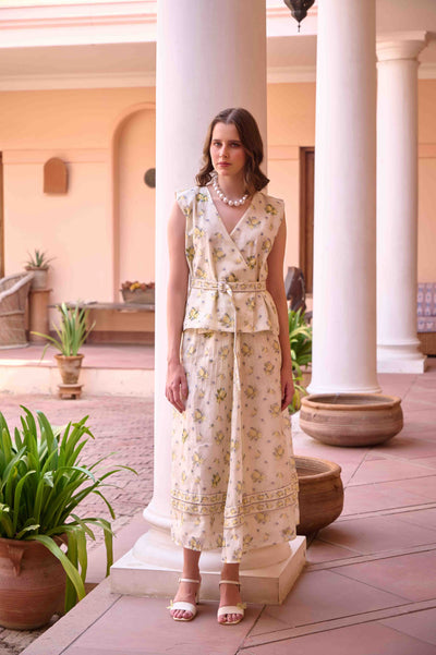 Jim Top and Skirt Set - Lemon Yellow Printed