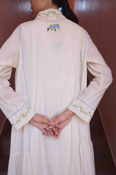 Amily Beige Maxi Dress & Jacket Set | OurDve