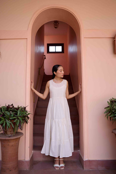 Amily Beige Maxi Dress & Jacket Set | OurDve