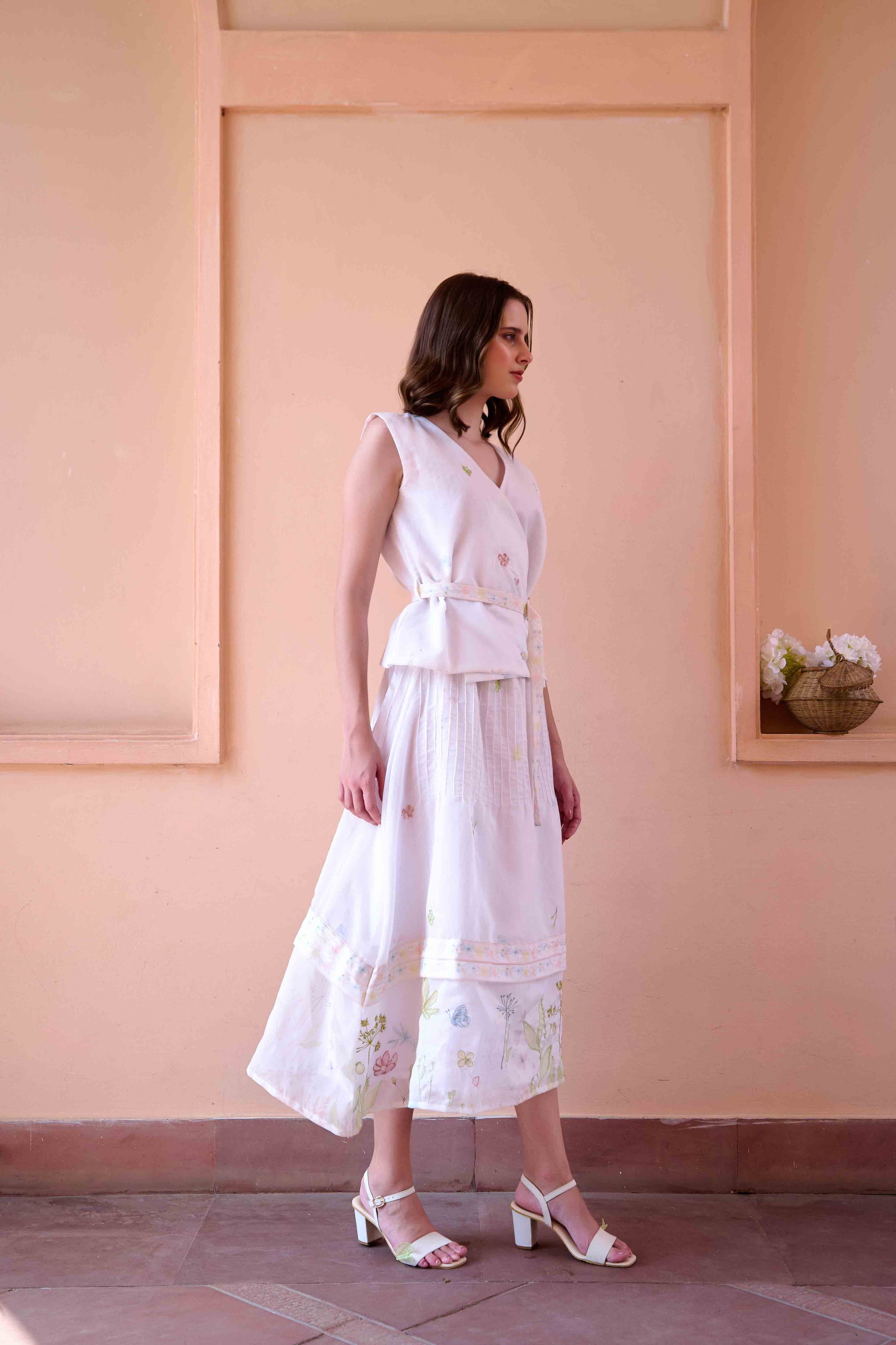 Jim Top and Skirt Set - White