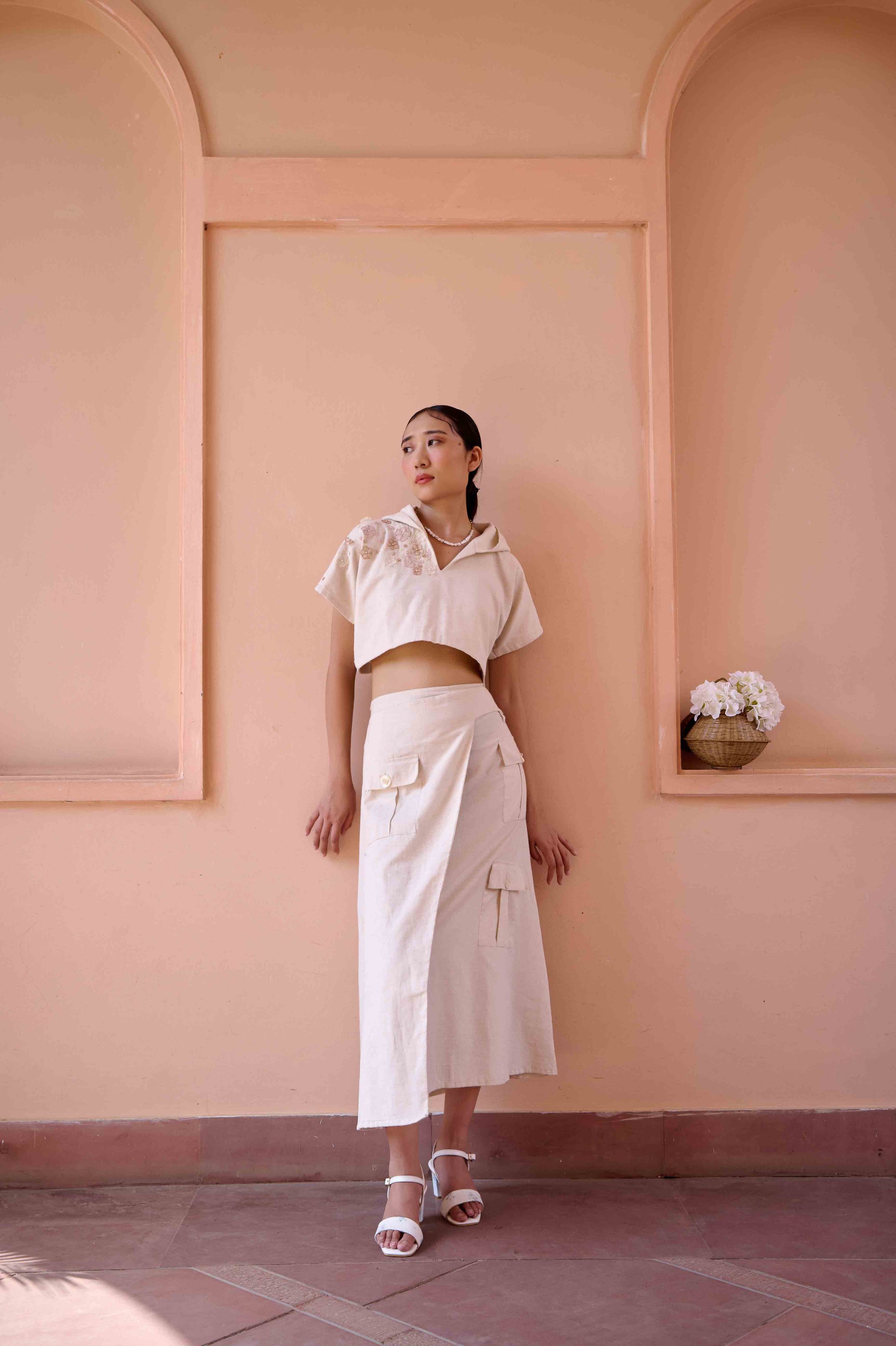 Edwin Top and Skirt Set - Beige