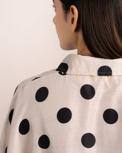 Aira Shirt - Ajrakh Polka Dot Print
