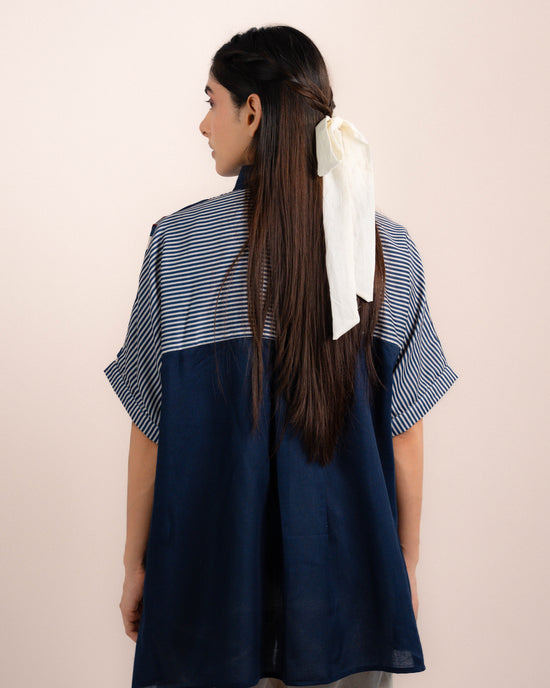 Jojo Shirt - Ajrakh Plain Indigo Blue