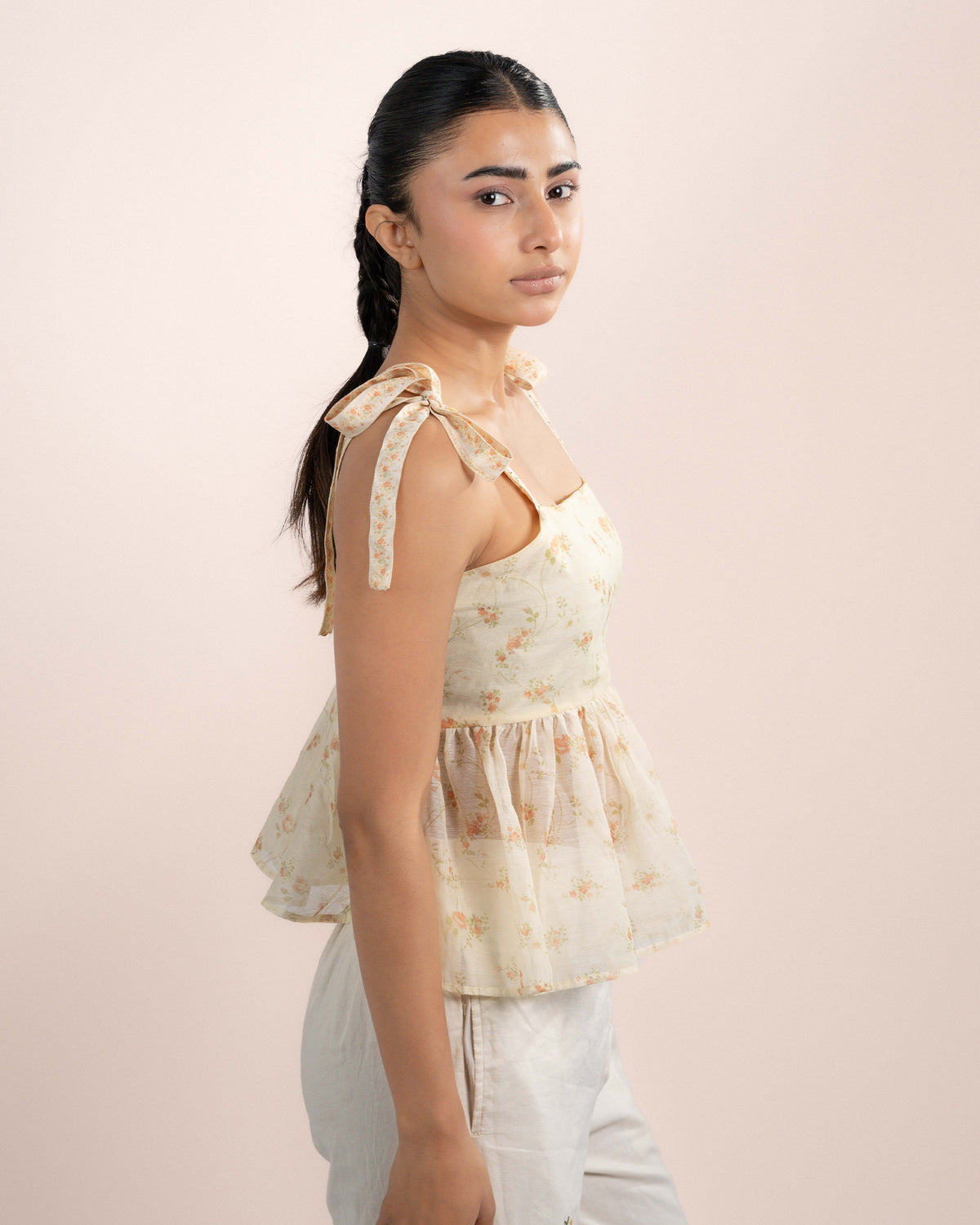 Daisy Top - Orange Rose Print