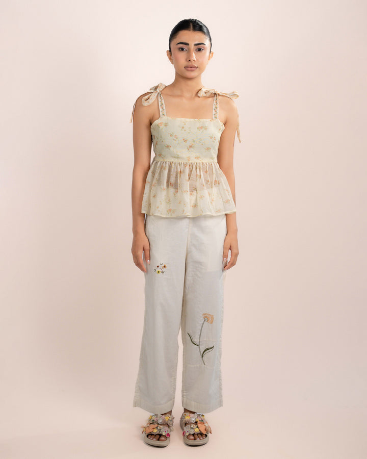 Daisy Top - Orange Rose Print