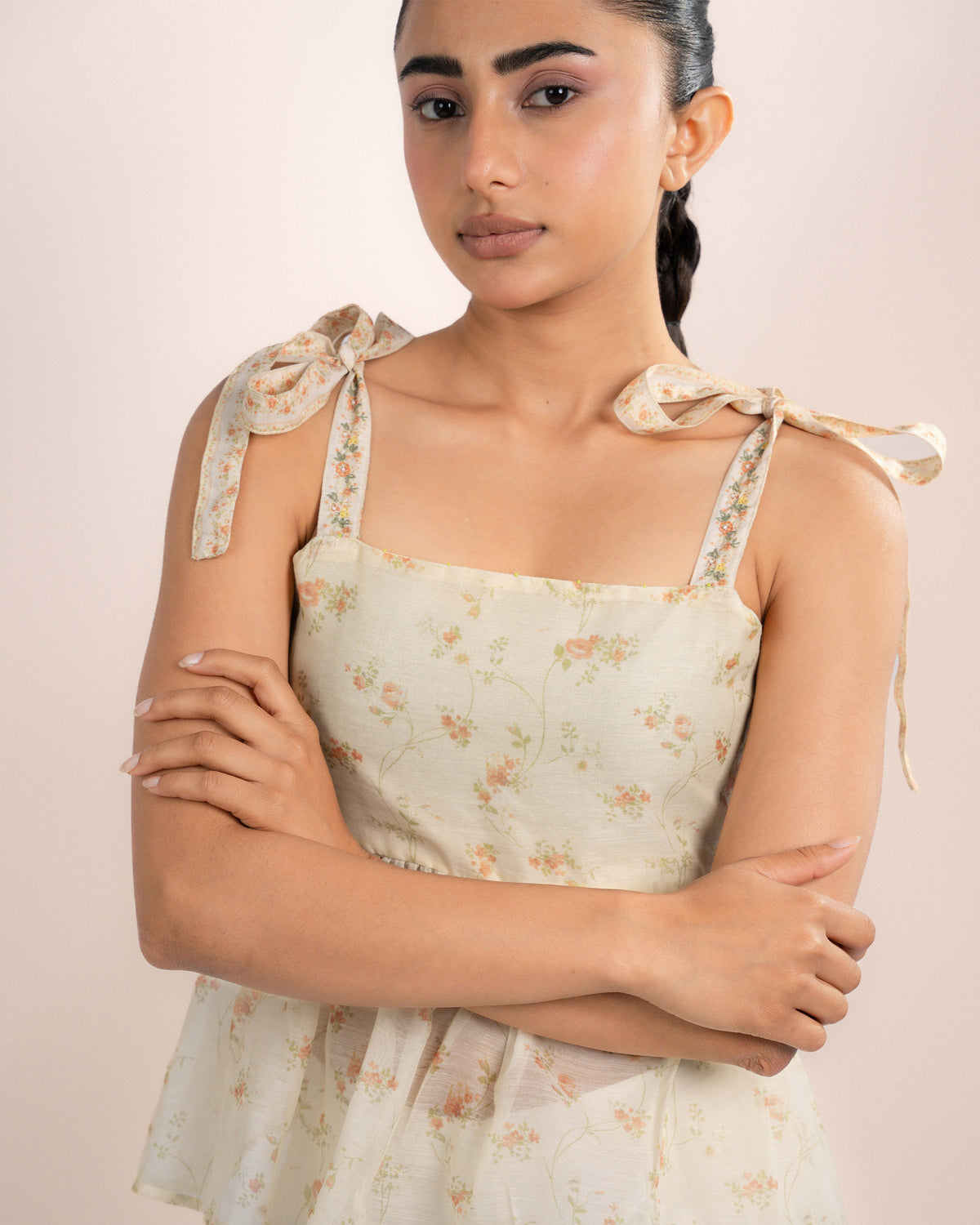 Daisy Top - Orange Rose Print