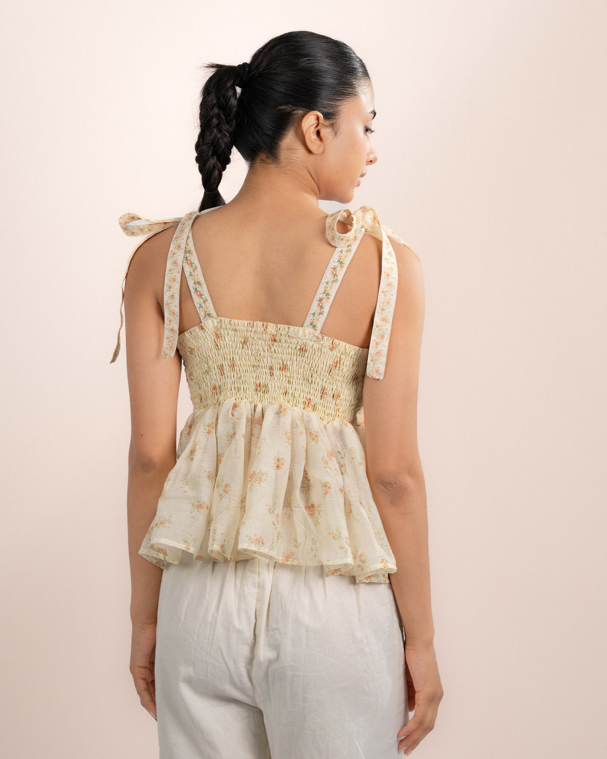 Daisy Top - Orange Rose Print