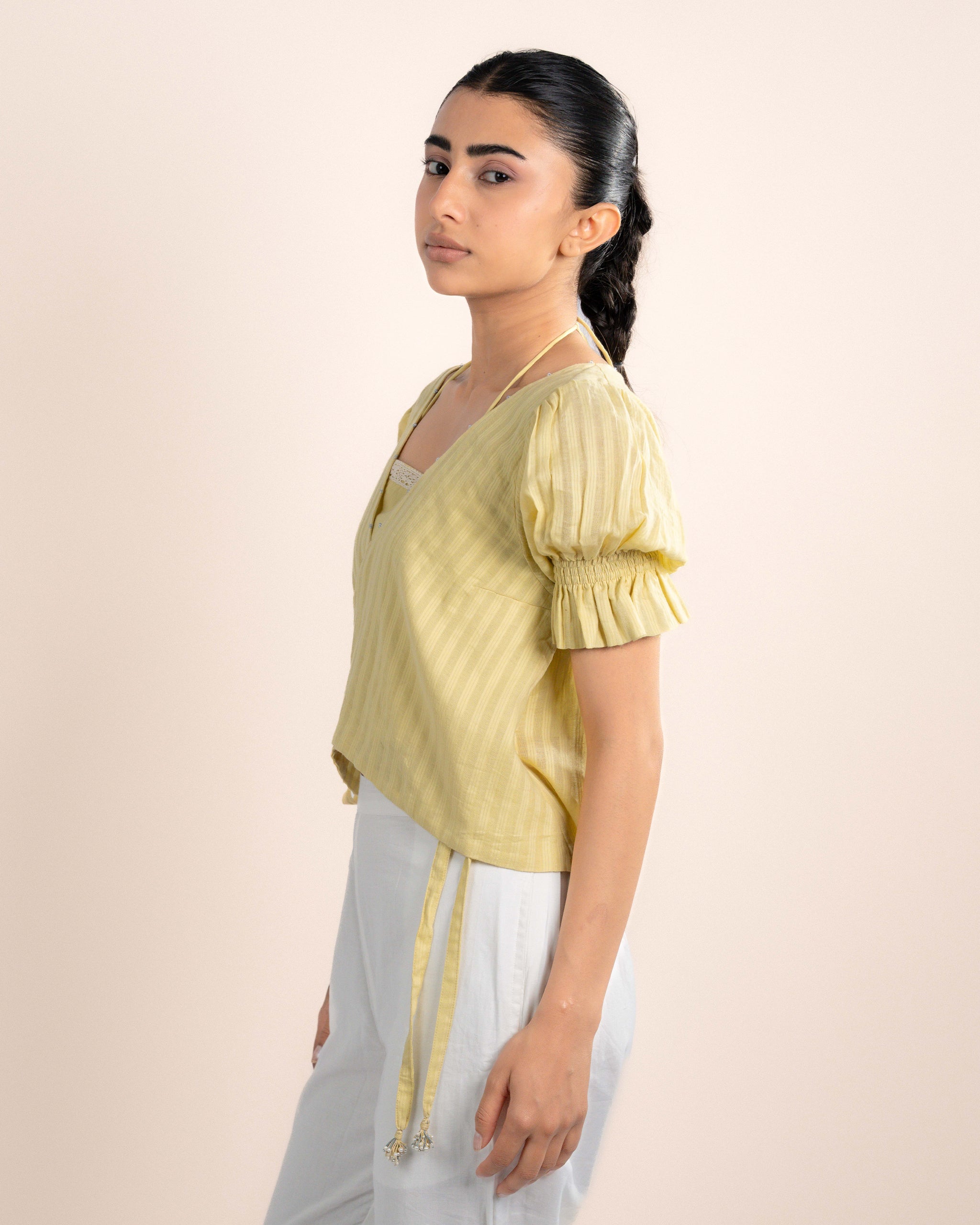 Koi Tube Top + Top - Ochre Yellow Stirp