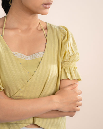 Koi Tube Top + Top - Ochre Yellow Stirp