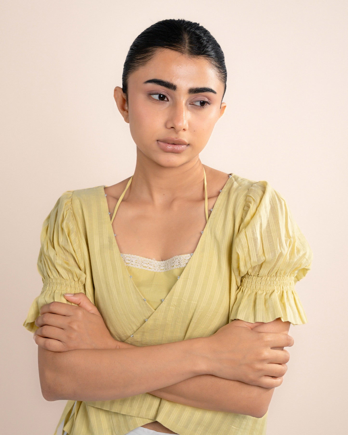 Koi Tube Top + Top - Ochre Yellow Stirp