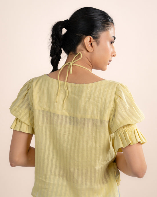 Koi Tube Top + Top - Ochre Yellow Stirp