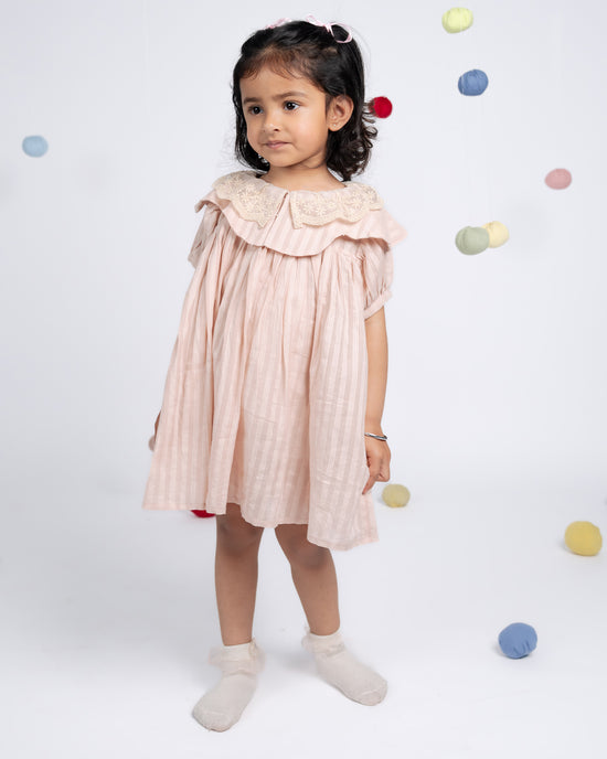 Mini Dress - Flamingo Pink Strips