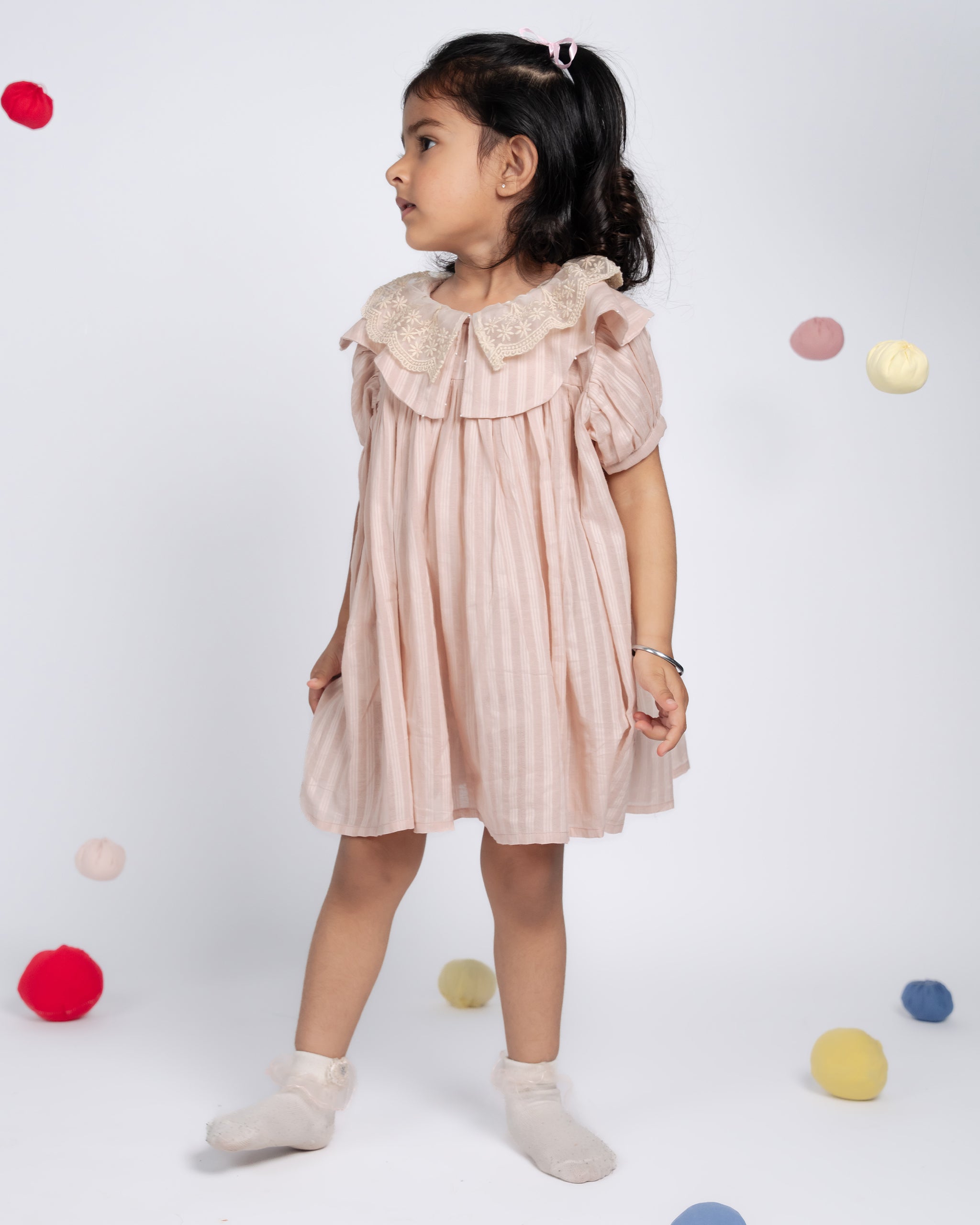 Mini Dress - Flamingo Pink Strips