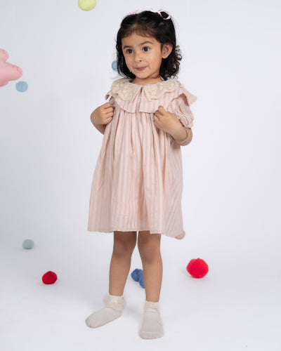Mini Dress - Flamingo Pink Strips
