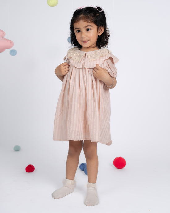 Mini Dress - Flamingo Pink Strips