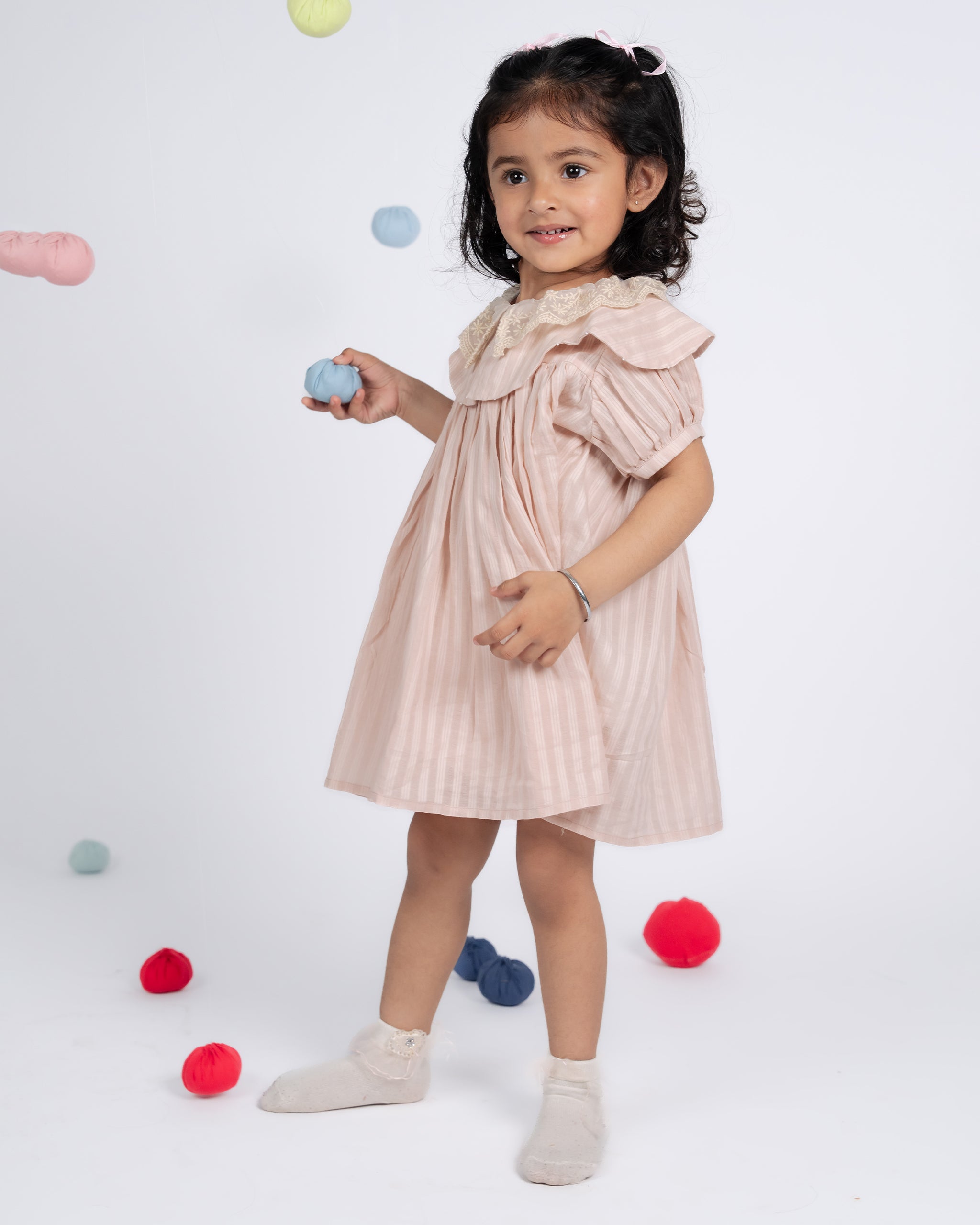 Mini Dress - Flamingo Pink Strips