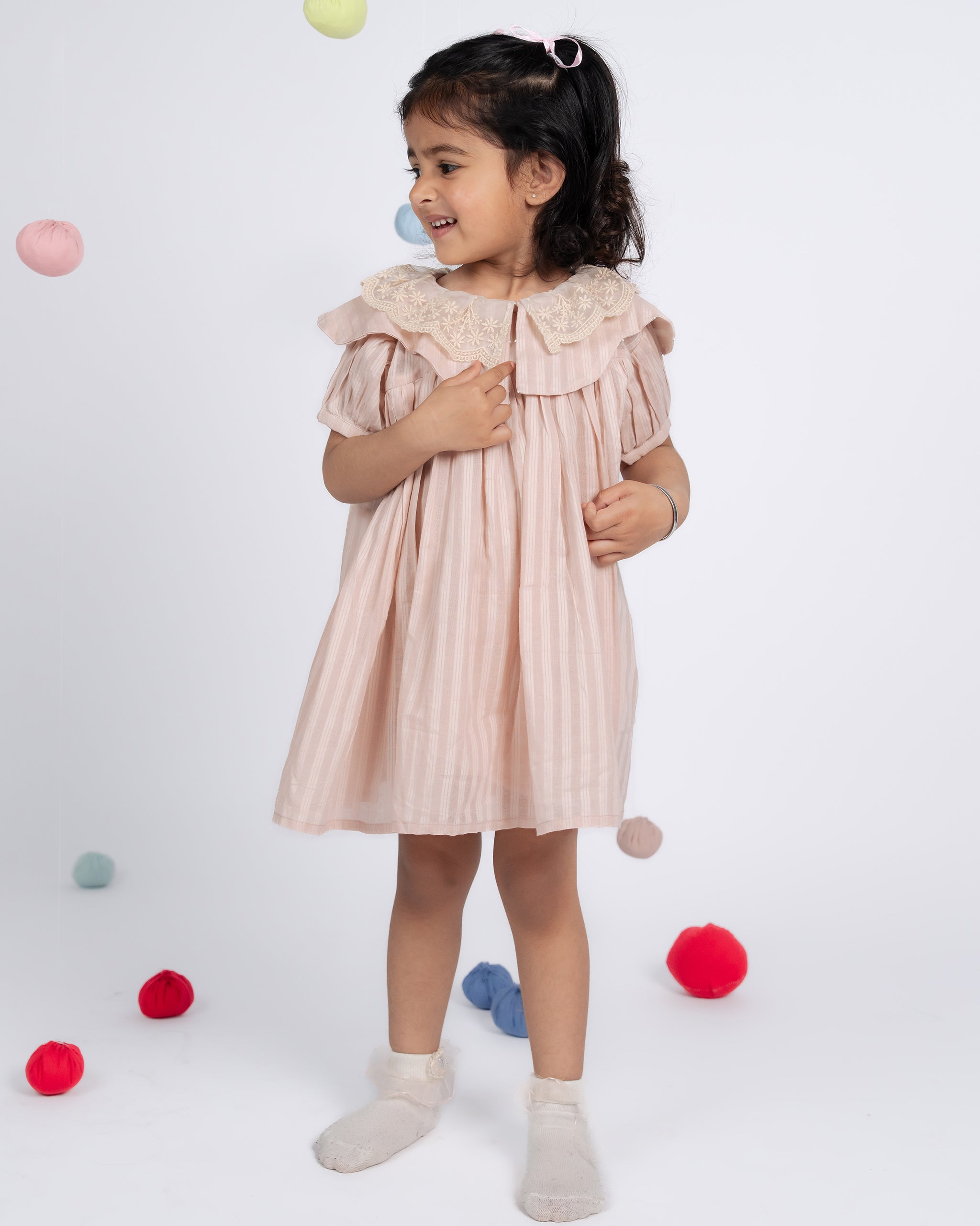 Mini Dress - Flamingo Pink Strips