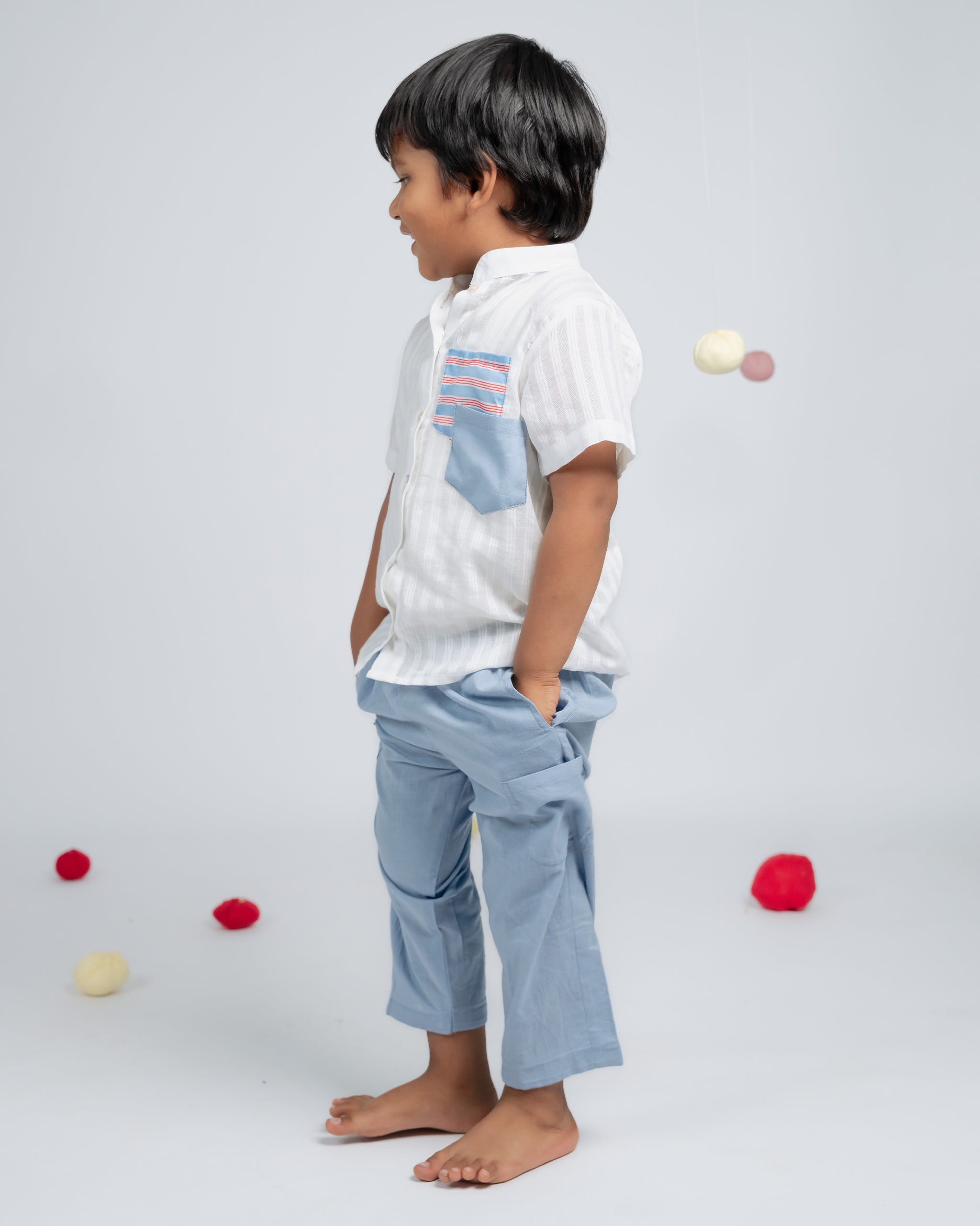 Tiny Trend Set Co-ord Set - White / Blue