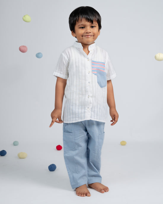 Tiny Trend Set Co-ord Set - White / Blue