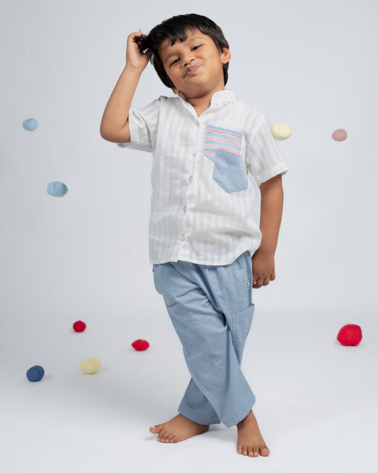 Tiny Trend Set Co-ord Set - White / Blue