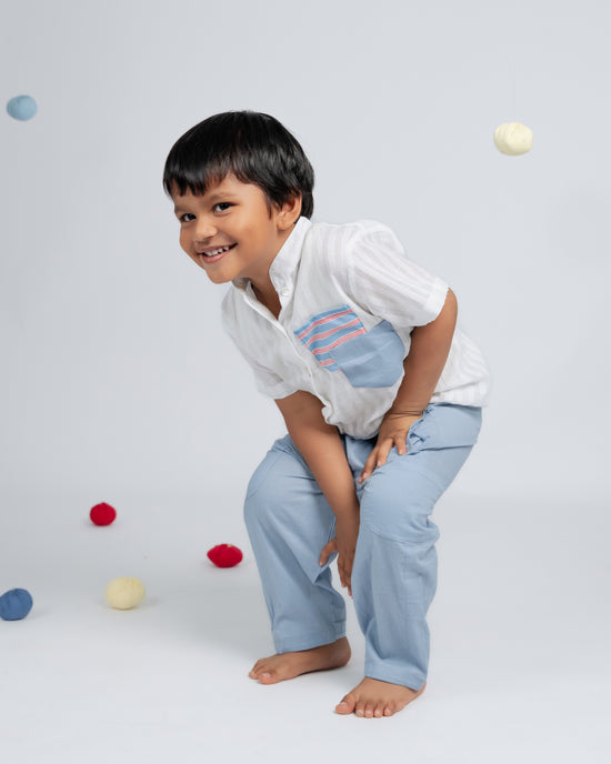 Tiny Trend Set Co-ord Set - White / Blue