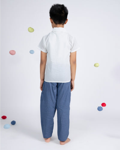 Urban Boy Co-ord Set - Whitw Blue