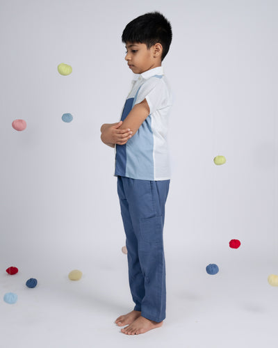 Urban Boy Co-ord Set - Whitw Blue
