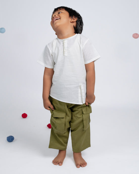 Signature Boy Co-ord Set - White / Green