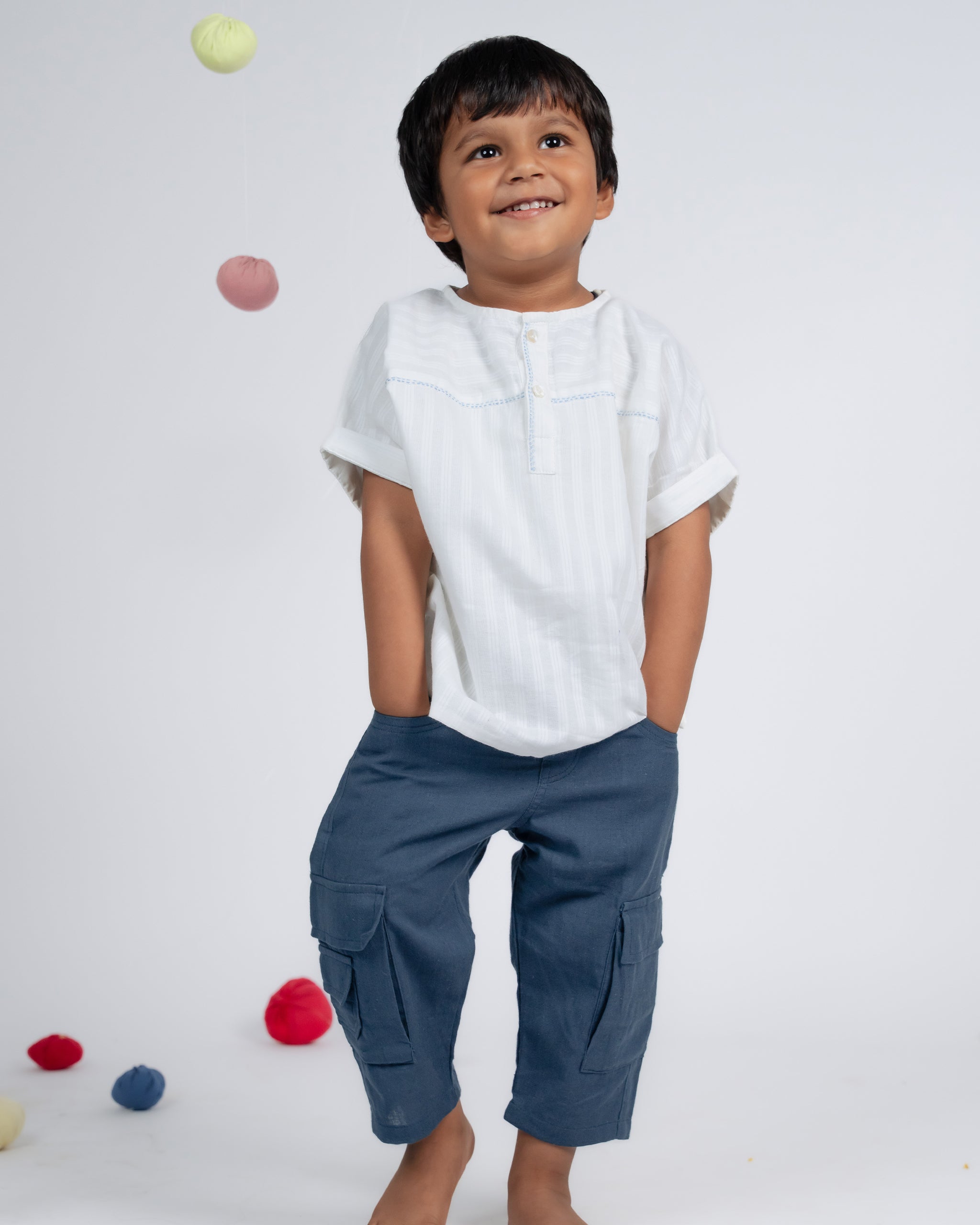 Mini Elite Co-ord Set - White / Teal Blue