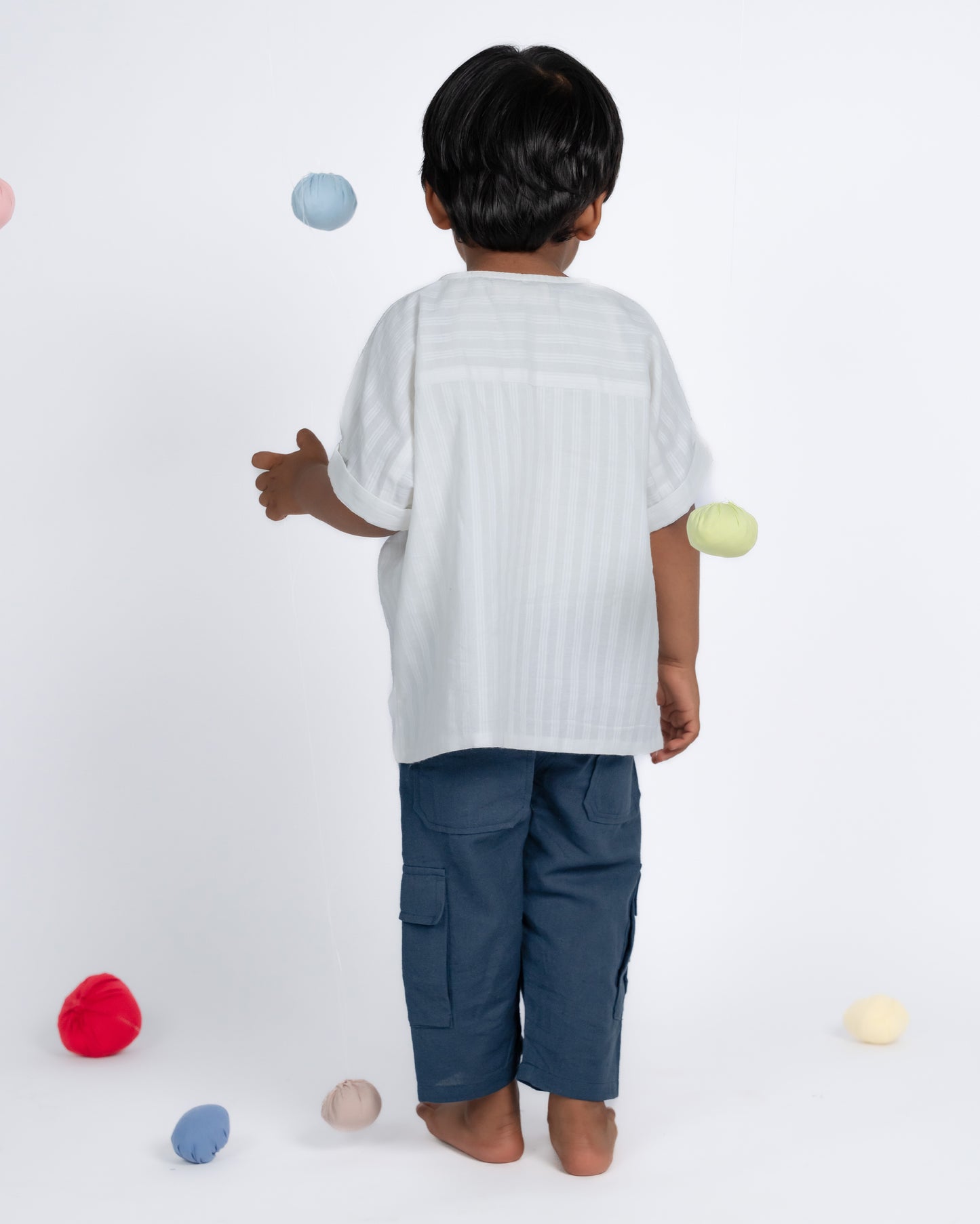 Mini Elite Co-ord Set - White / Teal Blue